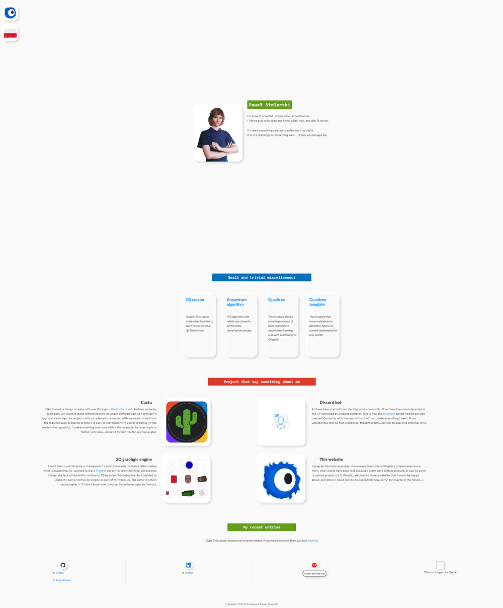 Zbyt wysoki screen drugiej wersji wyglądu strony